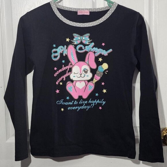 Vintage Tops - Kawaii Pink Bunny & Ice Cream Retro Y2K Top
